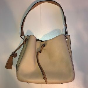 London Fog Cream Bag Double Side Compartments